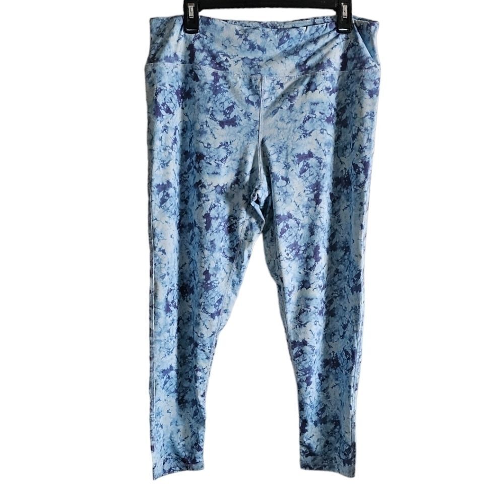 BCBG Yoga Pants Leggings Tie Dye Blue Size XL